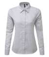PR352 Women's Maxton Check Long Sleeve Shirt Silver / White colour image